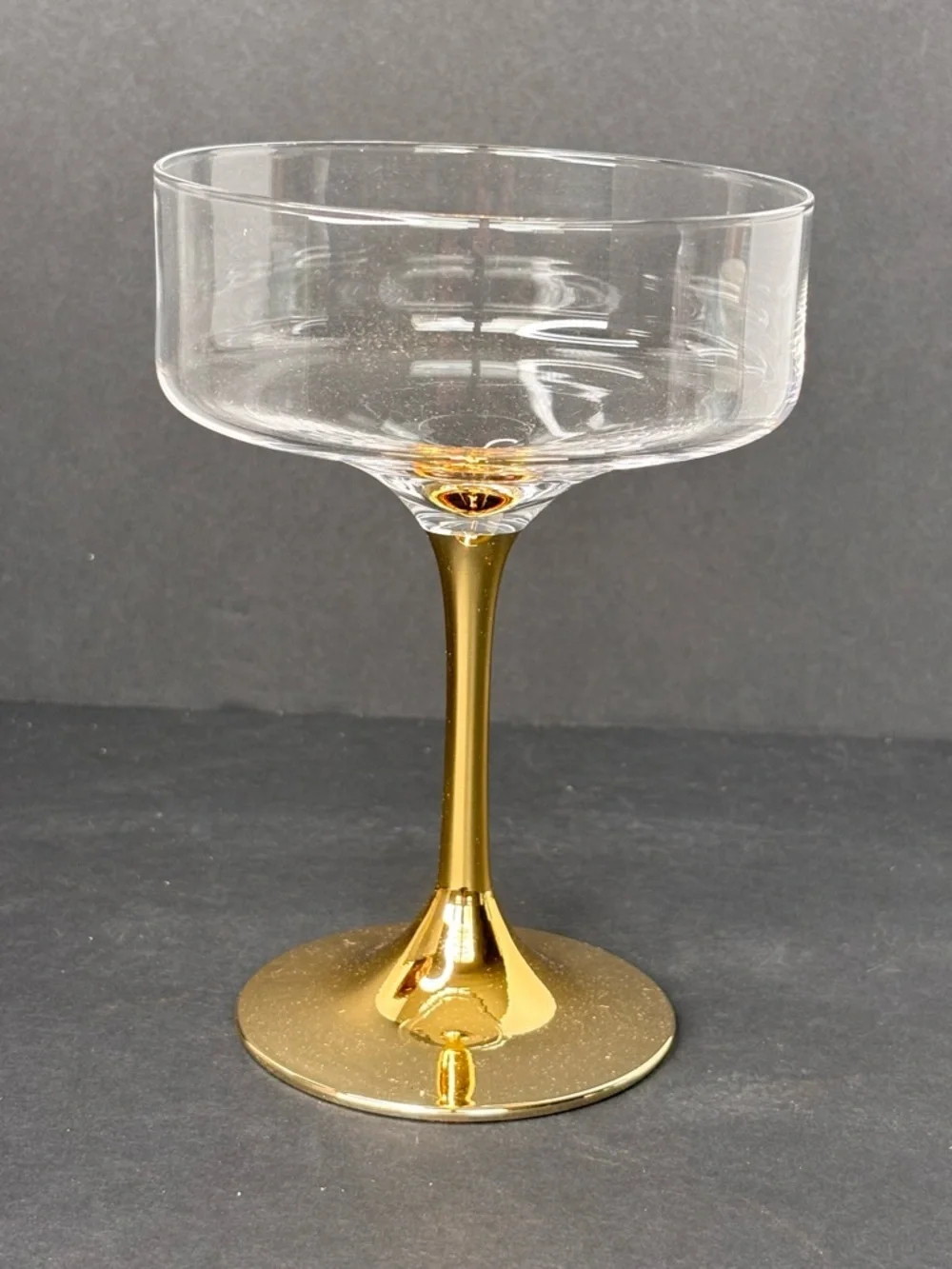 Anthropologie NIB 2 Pack Zaza Honey Luster Stemless Martini Glasses Iridescent